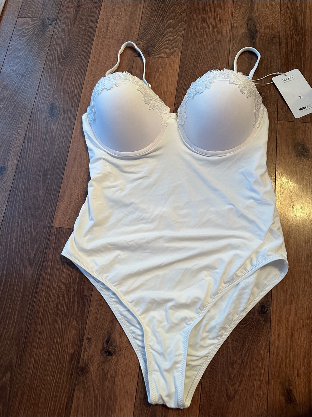 MOTF White Swimsuit with lace detail. XL